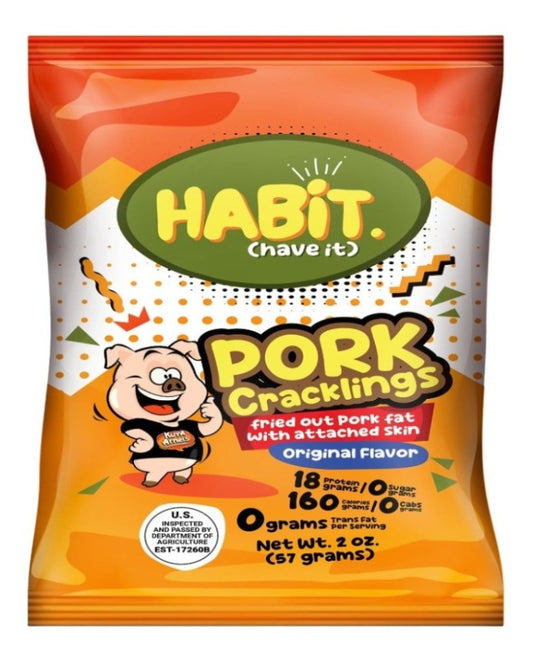 HABIT Pork Cracklings- Fried Out Pork Fat With Attached Skin